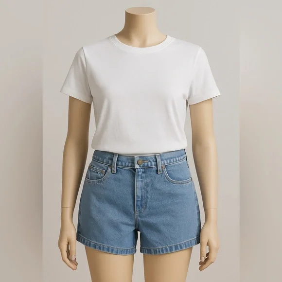 Liz Claiborne Lizwear Vintage High-Waisted Denim Shorts | 100% Cotton | 8 Petite - Picture 2 of 6